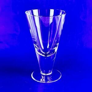 RARE VTG Calvin Klein Crystal Barware 6.5” Bud Vase Minimalist Heavy Clear Glass